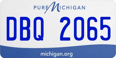 MI license plate DBQ2065