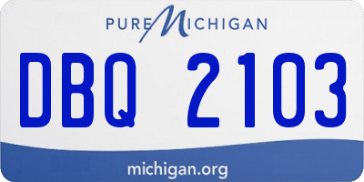 MI license plate DBQ2103