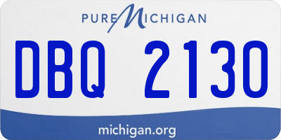 MI license plate DBQ2130