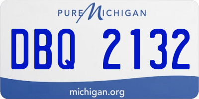 MI license plate DBQ2132