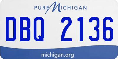MI license plate DBQ2136