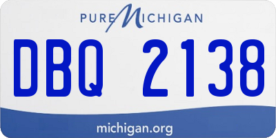 MI license plate DBQ2138