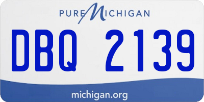 MI license plate DBQ2139