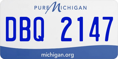 MI license plate DBQ2147
