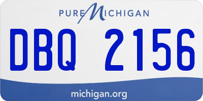 MI license plate DBQ2156