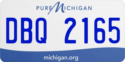 MI license plate DBQ2165