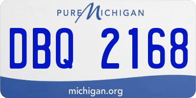 MI license plate DBQ2168