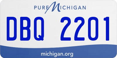 MI license plate DBQ2201