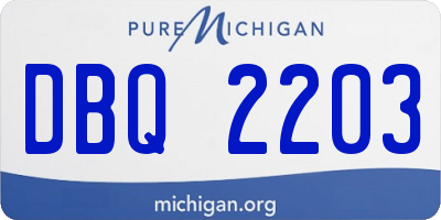 MI license plate DBQ2203