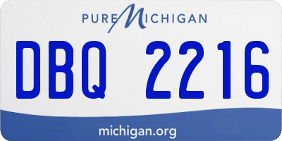 MI license plate DBQ2216