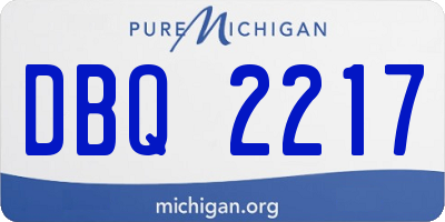MI license plate DBQ2217