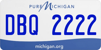 MI license plate DBQ2222