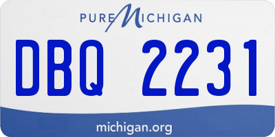 MI license plate DBQ2231