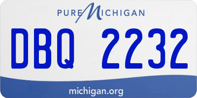 MI license plate DBQ2232