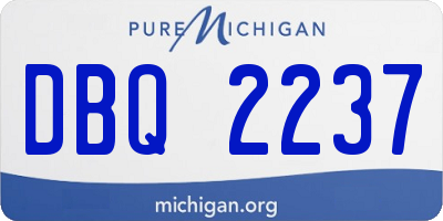 MI license plate DBQ2237