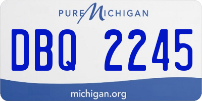 MI license plate DBQ2245