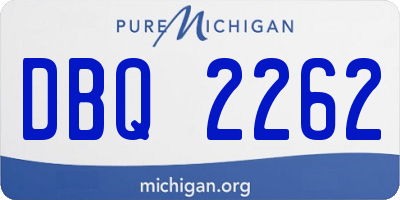 MI license plate DBQ2262