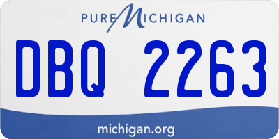 MI license plate DBQ2263