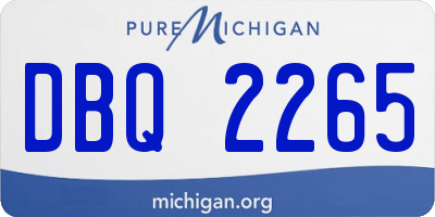MI license plate DBQ2265