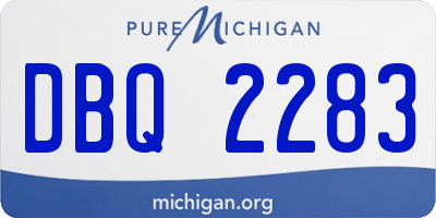 MI license plate DBQ2283