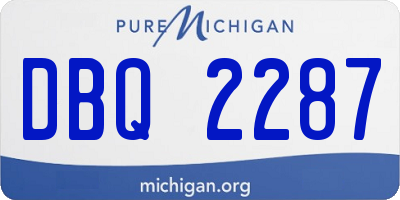 MI license plate DBQ2287