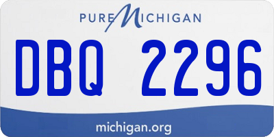 MI license plate DBQ2296