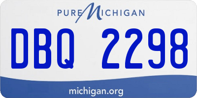 MI license plate DBQ2298