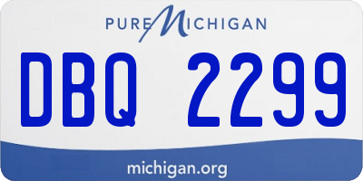 MI license plate DBQ2299