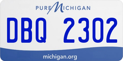 MI license plate DBQ2302