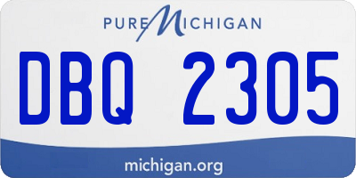 MI license plate DBQ2305