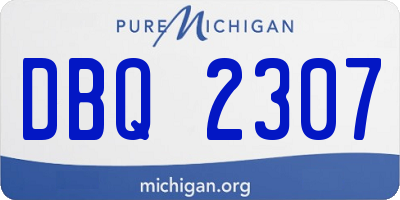MI license plate DBQ2307