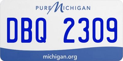MI license plate DBQ2309