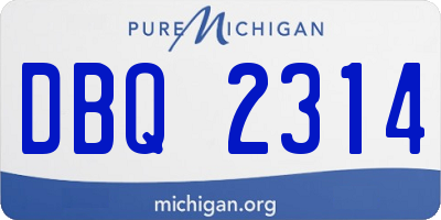MI license plate DBQ2314