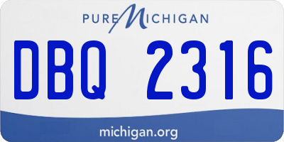 MI license plate DBQ2316