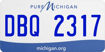 MI license plate DBQ2317