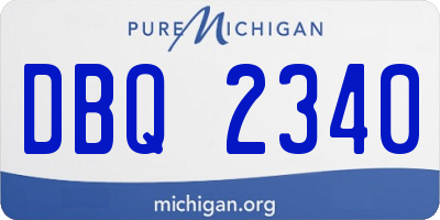 MI license plate DBQ2340