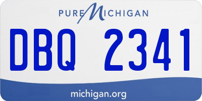 MI license plate DBQ2341