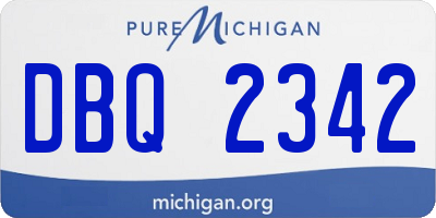 MI license plate DBQ2342