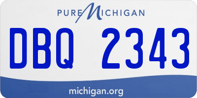MI license plate DBQ2343