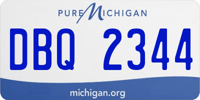 MI license plate DBQ2344