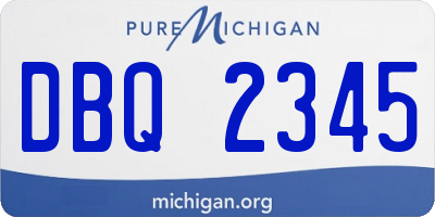MI license plate DBQ2345