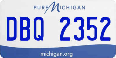 MI license plate DBQ2352