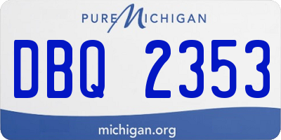 MI license plate DBQ2353