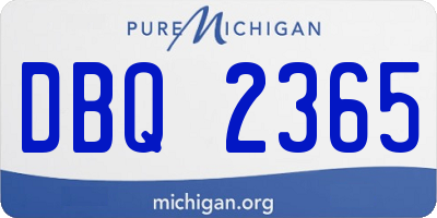 MI license plate DBQ2365