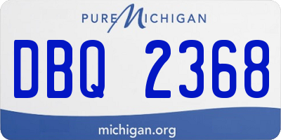 MI license plate DBQ2368