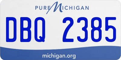 MI license plate DBQ2385