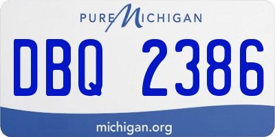MI license plate DBQ2386