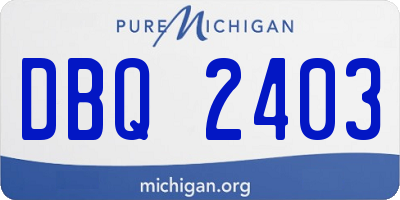 MI license plate DBQ2403