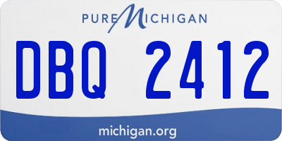 MI license plate DBQ2412