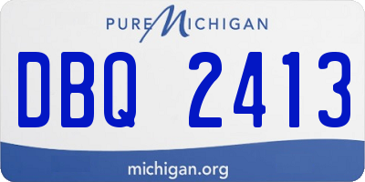 MI license plate DBQ2413